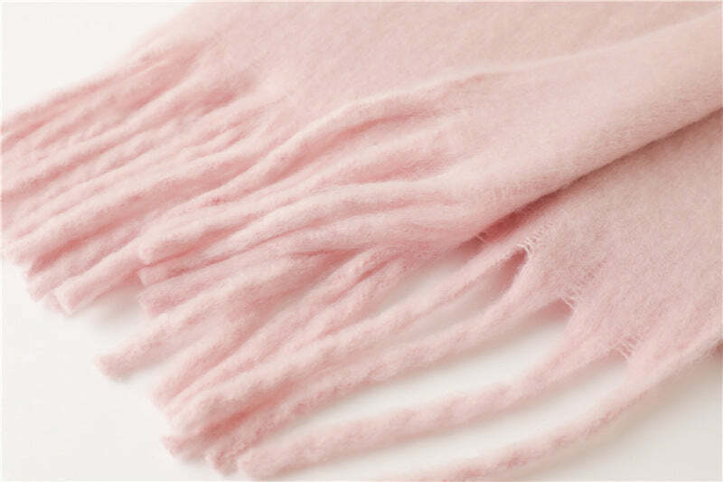 Cachecol Lã de Caxemira Liso - Rosa Bebê