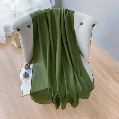 Echarpe de Algodão Lisa 180x90cm - Verde-Oliva