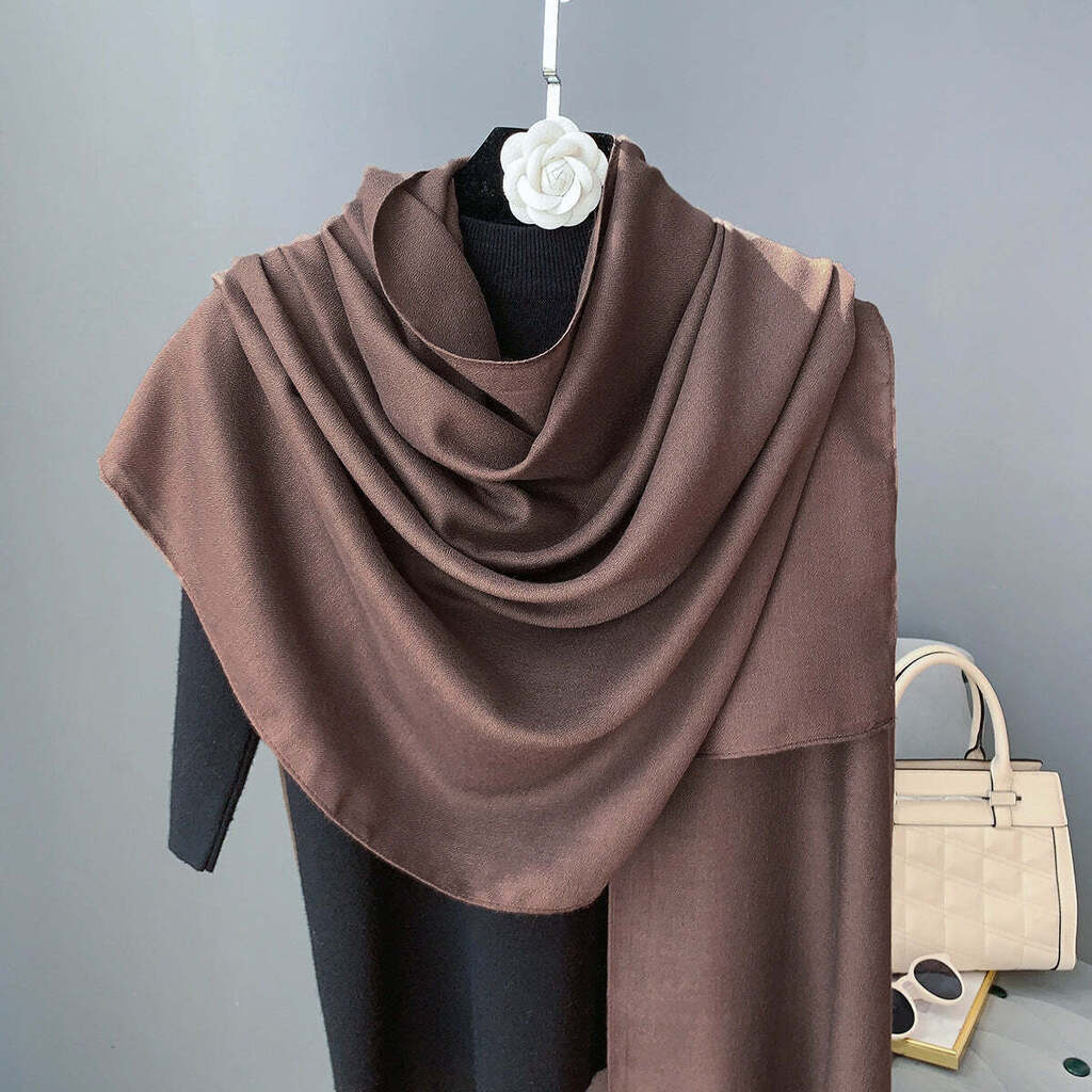 Echarpe de Algodão Lisa 180x90cm - Marrom