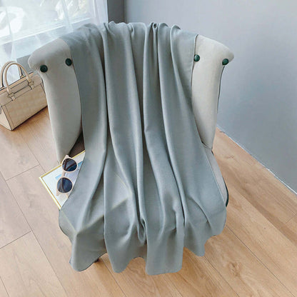 Echarpe de Algodão Lisa 180x90cm - Azul Blueberry