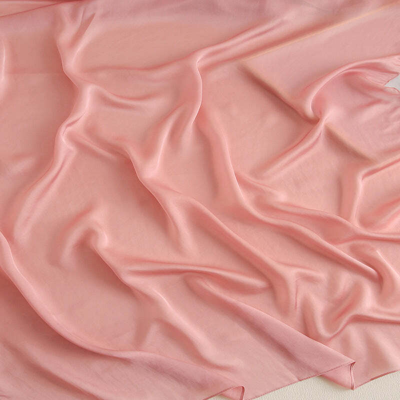 Echarpe Toque de Seda Lisa 180x90cm - Rosa Chá