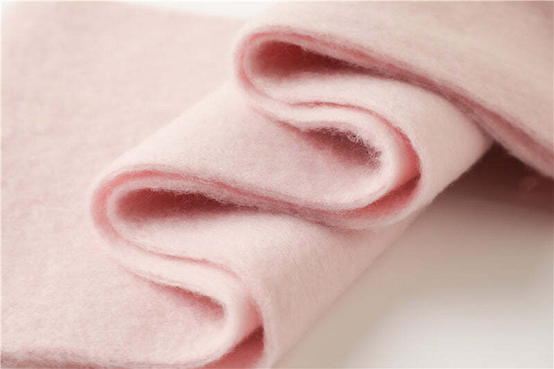 Cachecol Lã de Caxemira Liso - Rosa Bebê
