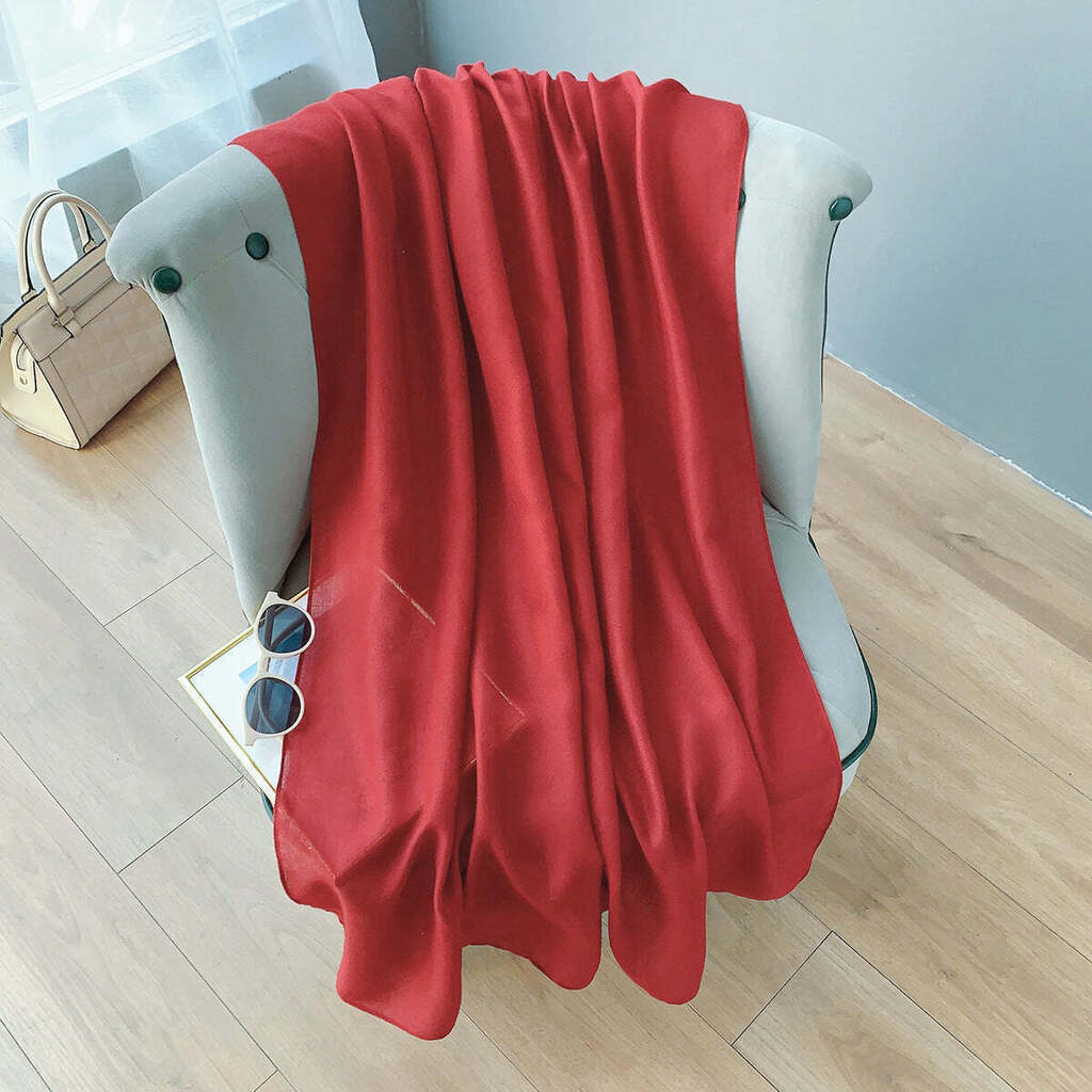 Echarpe de Algodão Lisa 180x90cm - Vermelha