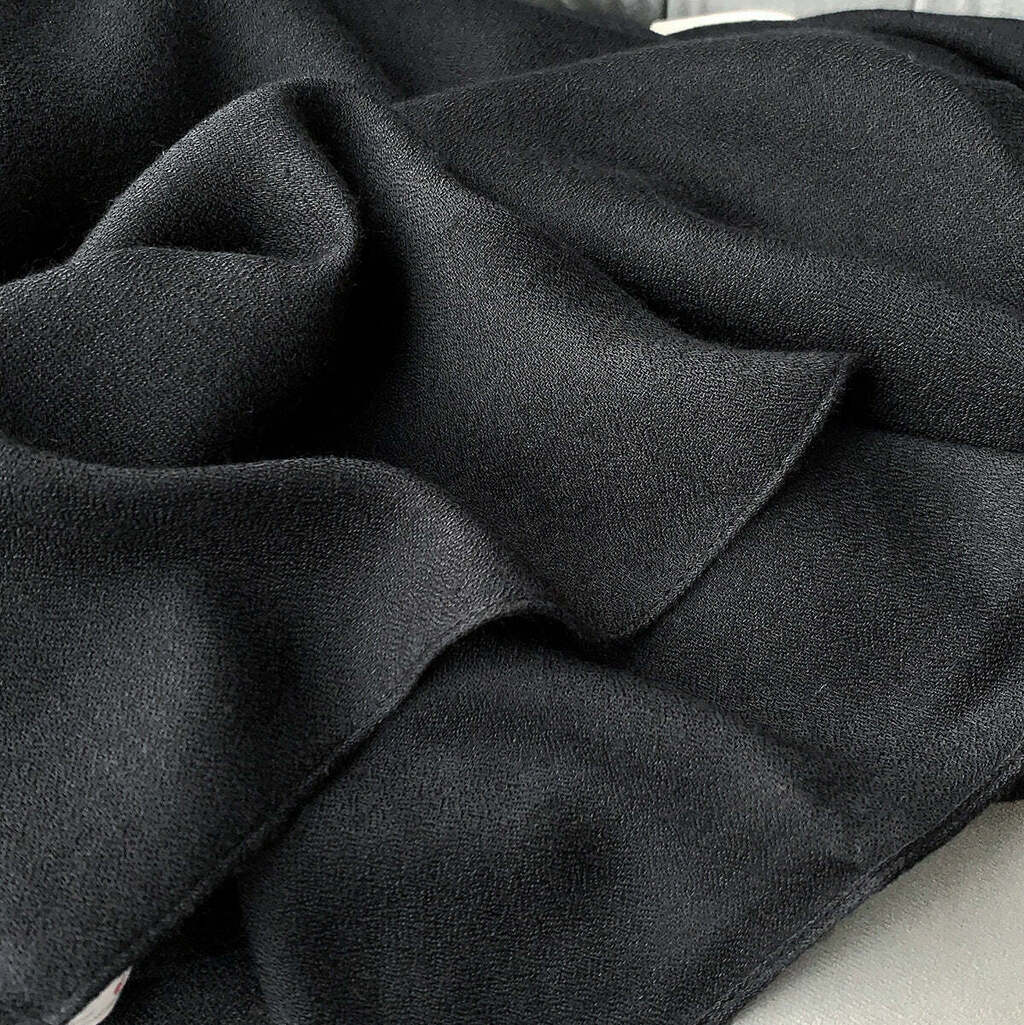 Echarpe de Algodão Lisa 180x90cm - Preta