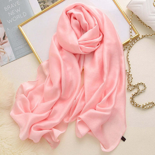 Echarpe Toque de Seda Lisa 180x90cm - Rosa Tutti Frutti