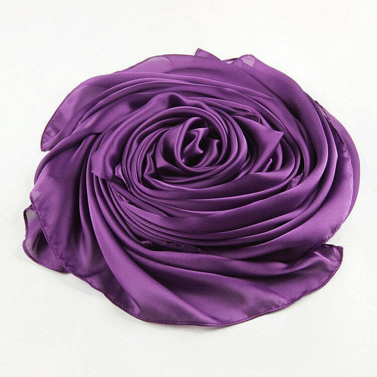 Echarpe Toque de Seda Lisa 180x90cm - Violeta