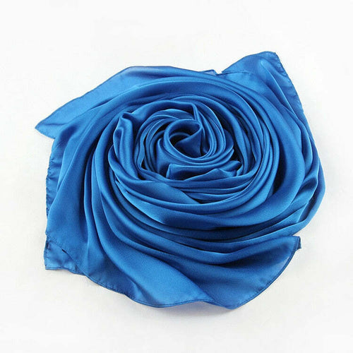 Echarpe Toque de Seda Lisa 180x90cm - Azul Celeste