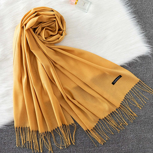 Pashmina Lisa 175x70cm - Amarelo Ouro