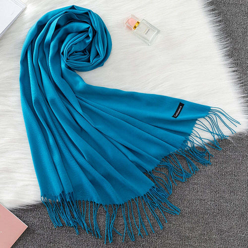 Pashmina Lisa 175x70cm - Azul Oceano
