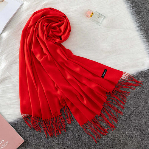 Pashmina Lisa 175x70cm - Vermelho Vibrante