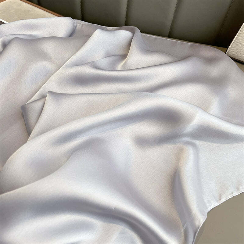 Echarpe Toque de Seda Lisa 180x90cm - Cinza Perolado