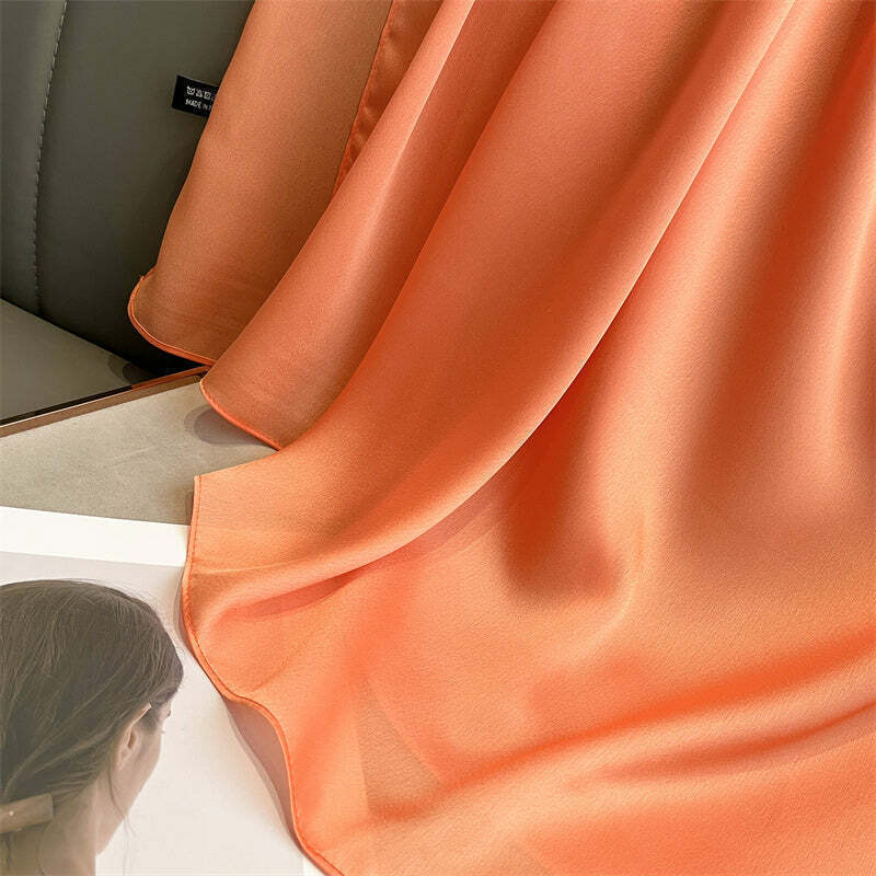 Echarpe Toque de Seda Lisa 180x90cm - Laranja