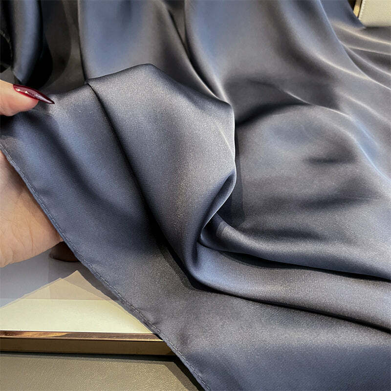 Echarpe Toque de Seda Lisa 180x90cm - Cinza Escuro