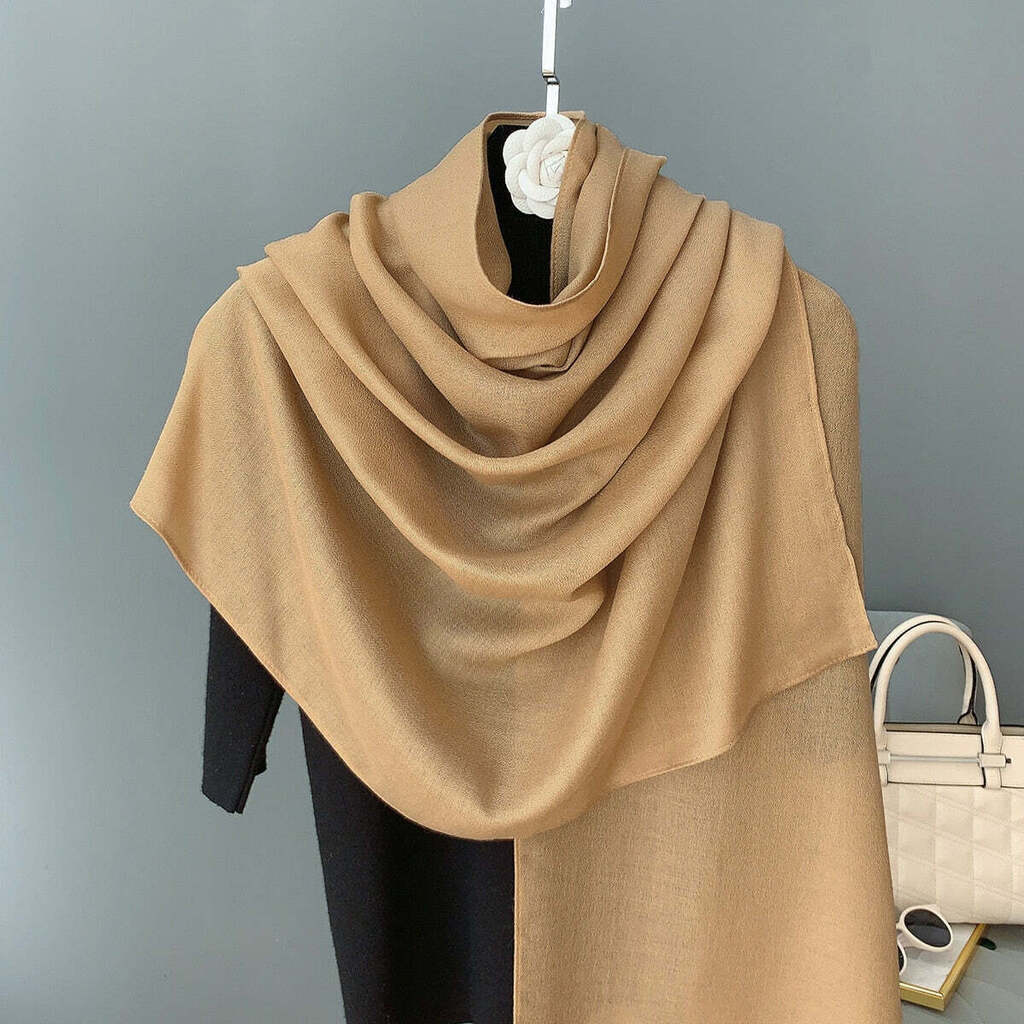 Echarpe de Algodão Lisa 180x90cm - Amêndoa