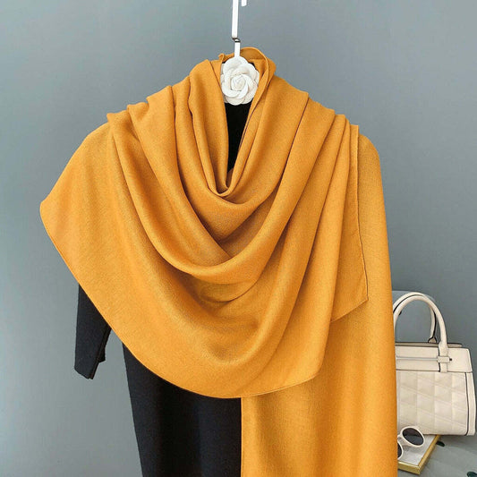 Echarpe de Algodão Lisa 180x90cm - Amarelo Ouro