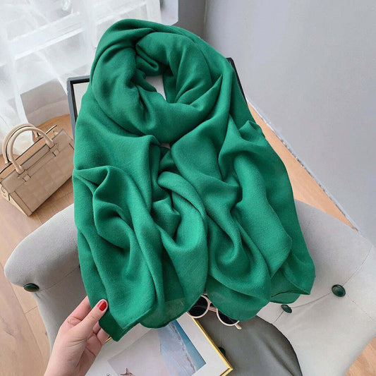 Echarpe de Algodão Lisa 180x90cm - Esmeralda