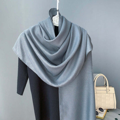 Echarpe de Algodão Lisa 180x90cm - Azul Blueberry