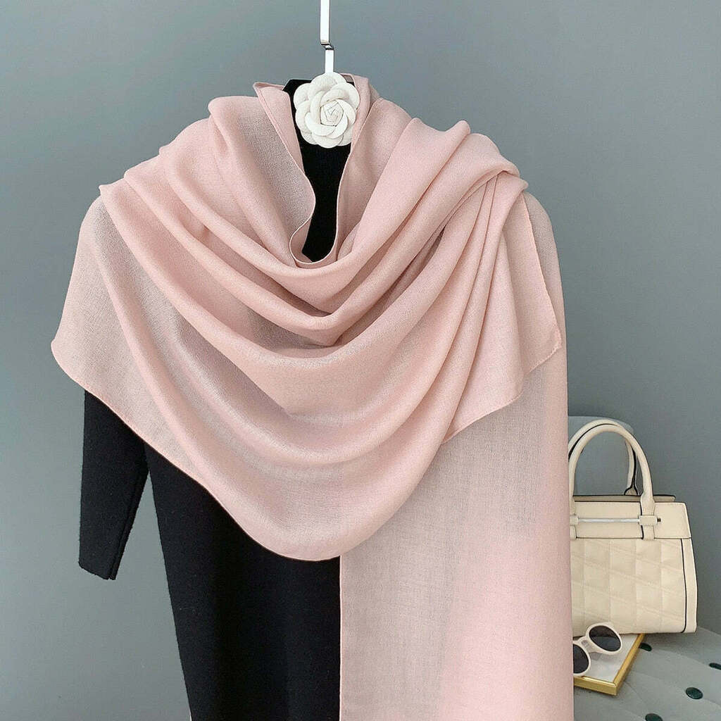 Echarpe de Algodão Lisa 180x90cm - Rosa Bebê