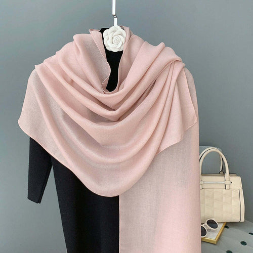 Echarpe de Algodão Lisa 180x90cm - Rosa Bebê
